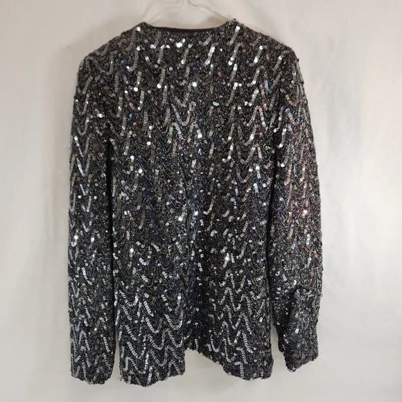 Womens Sequin Open Jacket Y2K New Years Eve Size  Medium - Picture 4 of 8